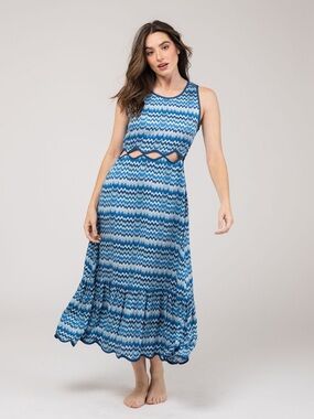 Beau & Ro The Lina Dress in Blue Wave Size M